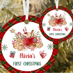 Santa Cookies Christmas Birthday Party Ceramic Ornament