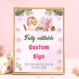 Santa Cookies Christmas Party Table Sign