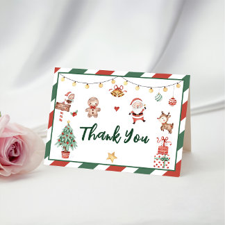 Santa Cookies Christmas Party Thank You Card