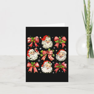Santa Coquette Bow Christmas Xmas Womens Girls Kid Card