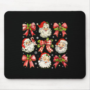 Santa Coquette Bow Christmas Xmas Womens Girls Kid Mouse Pad