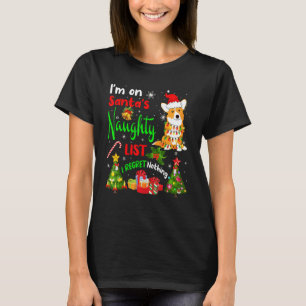 Santa Corgi I'm On Santa's Naughty List X Mas Tree T-Shirt