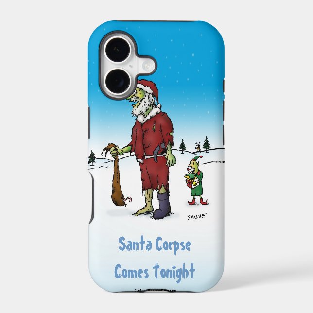 Santa Corpse Funny Zombie Cartoon (Back)