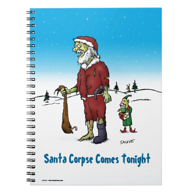 Santa Corpse Funny Zombie Cartoon Notebook (Front)