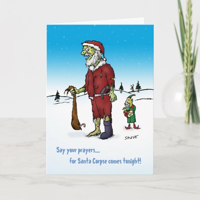 Santa Corpse Zombie Holiday Card (Front)