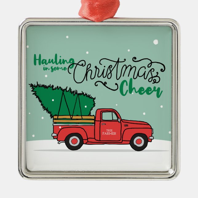 Santa Country Christmas Art Overly Country Christm Metal Ornament (Front)