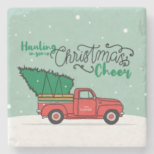 Santa Country Christmas Art Overly Country Christm Stone Coaster