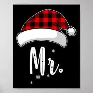 Santa Couples Matching Christmas For Couples Red P Poster