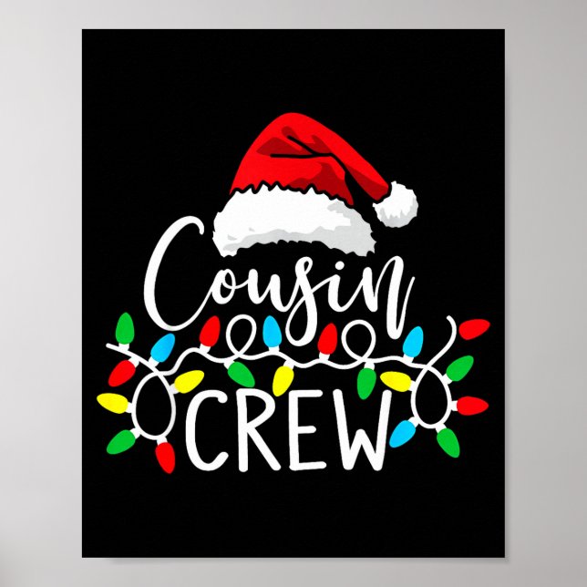 Santa Cousin Crew Christmas Matching Pajamas For K Poster (Front)
