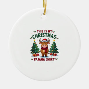 Santa Cow Xmas Tree Lights This Is My Christmas Pa Ceramic Ornament