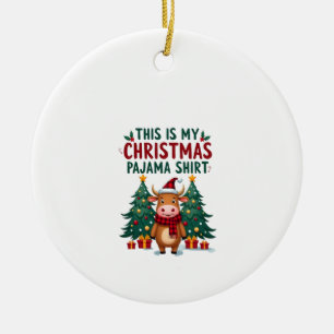 Santa Cow Xmas Tree Lights This Is My Christmas Pa Ceramic Ornament