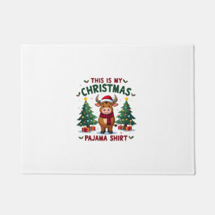 Santa Cow Xmas Tree Lights This Is My Christmas Pa Doormat