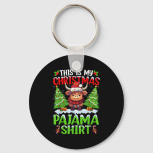 Santa Cow Xmas Tree Lights This Is My Christmas Pa Key Ring
