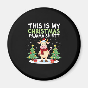 Santa Cow Xmas Tree Lights This Is My Christmas Pa Magnet