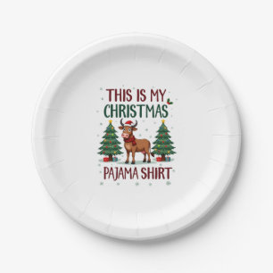 Santa Cow Xmas Tree Lights This Is My Christmas Pa Paper Plate