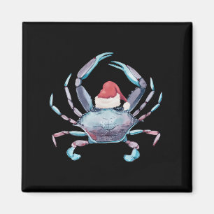Santa Crab Clause Coastal Beach Christmas July Cla Magnet