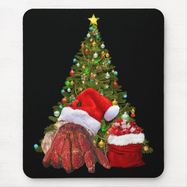 Santa Crab Funny Christmas Hermit Crab Lover Mouse Pad (Front)