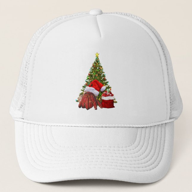 Santa Crab Funny Christmas Hermit Crab Lover Trucker Hat (Front)