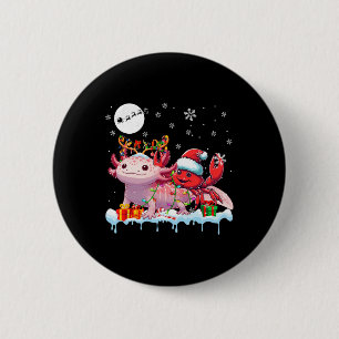 Santa Crab Riding Axolotl Reindeer Christmas Sea A 6 Cm Round Badge