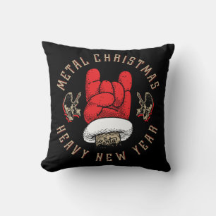 Santa Crafting Metal Sign: Festive New Year Design Cushion