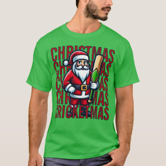 SANTA Cricket Mascot Player Christmas Cricketmas T-Shirt
