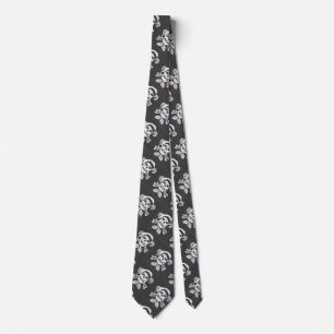 Santa Crossbones Skull in Ugly Sweater Style Tie