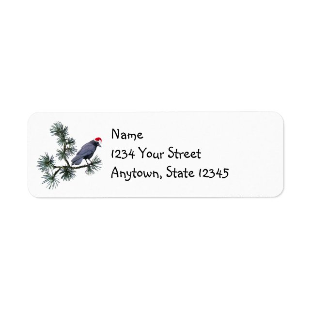 Santa Crow Pine Return Address Labels (Front)
