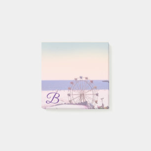 Santa Cruz Beach Boardwalk  monogram girly Post-it Notes