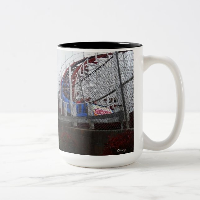 Santa Cruz Beach/Boardwalk Rollercoaster Two-Tone Coffee Mug (Right)
