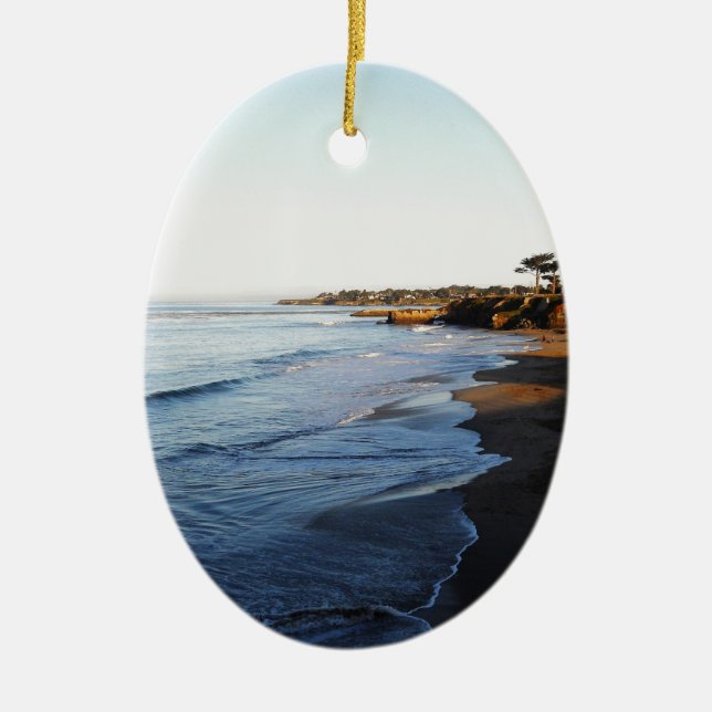 Santa Cruz Beach Ceramic Tree Decoration (Front)