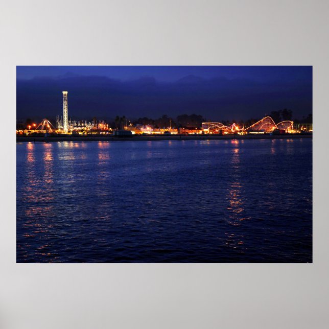 Santa Cruz Boardwalk at Night Poster (Front)