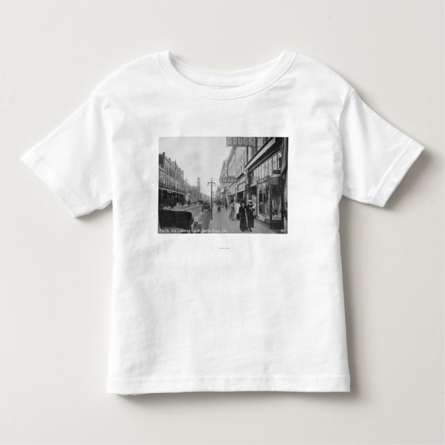 Santa Cruz, CA - Pacific Avenue Looking Toddler T-Shirt (Front)