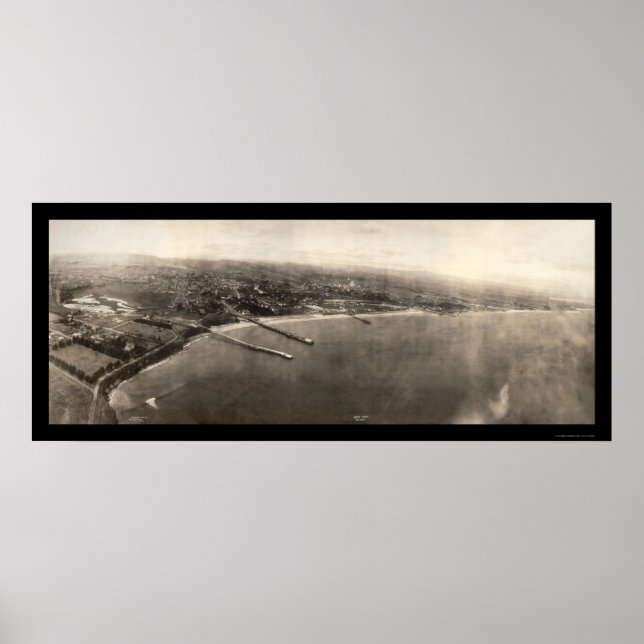 Santa Cruz CA Panorama Photo 1906 Poster (Front)