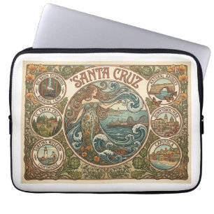 Santa Cruz California Art‑Nouveau Coast Laptop Sleeve