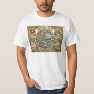 Santa Cruz California Art‑Nouveau Coast T-Shirt