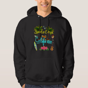 Santa Cruz California Beach Summer Palm Sun Set Pa Hoodie