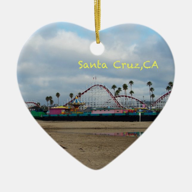 Santa Cruz California Ceramic Ornament (Front)