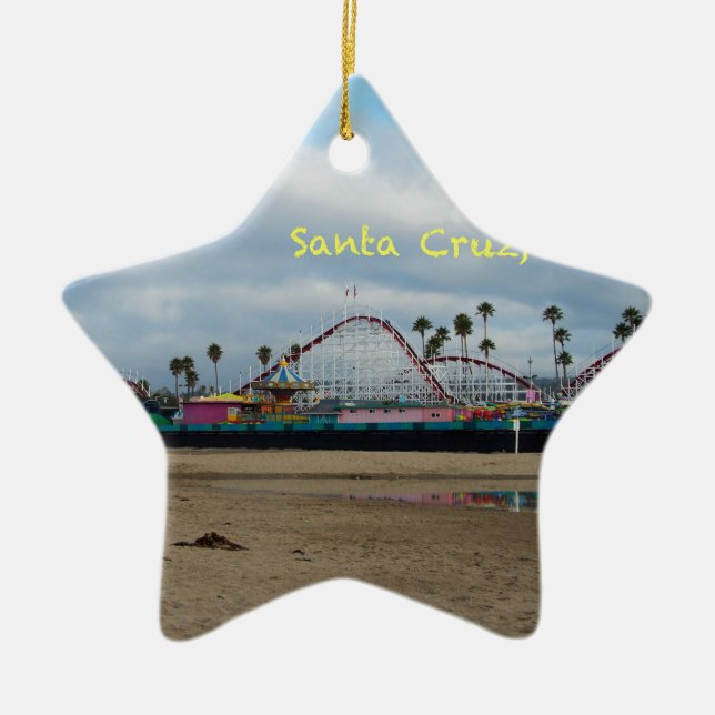 Santa Cruz California Ceramic Tree Decoration (Front)