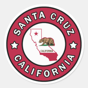 Santa Cruz California Classic Round Sticker
