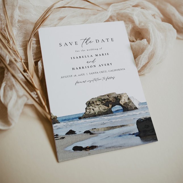 SANTA CRUZ California Coast Skyline Save the Date  Invitation (Creator Uploaded)