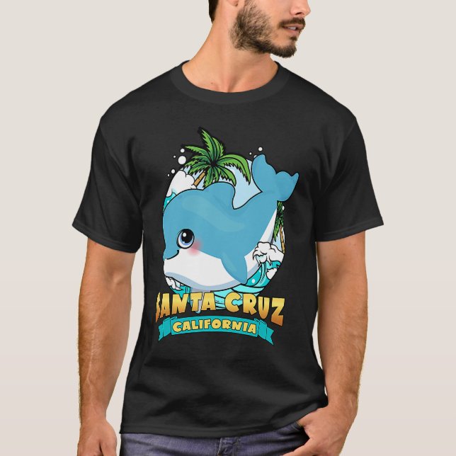 SANTA CRUZ CALIFORNIA Cute Baby Dolphin Beach Souv T-Shirt (Front)