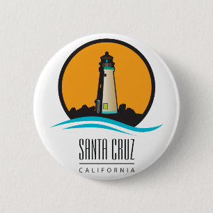 Santa Cruz California Lighthouse 6 Cm Round Badge