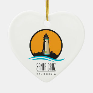 Santa Cruz California Lighthouse Ceramic Ornament