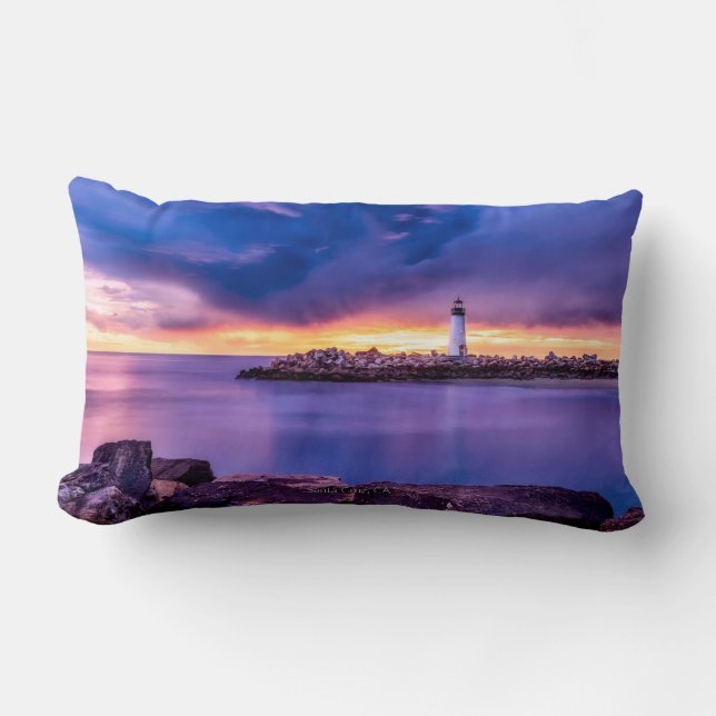 Santa Cruz, California Lighthouse Lumbar Cushion (Front)