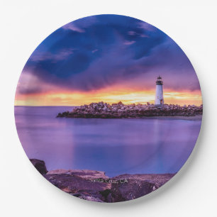 Santa Cruz, California Lighthouse Paper Plate