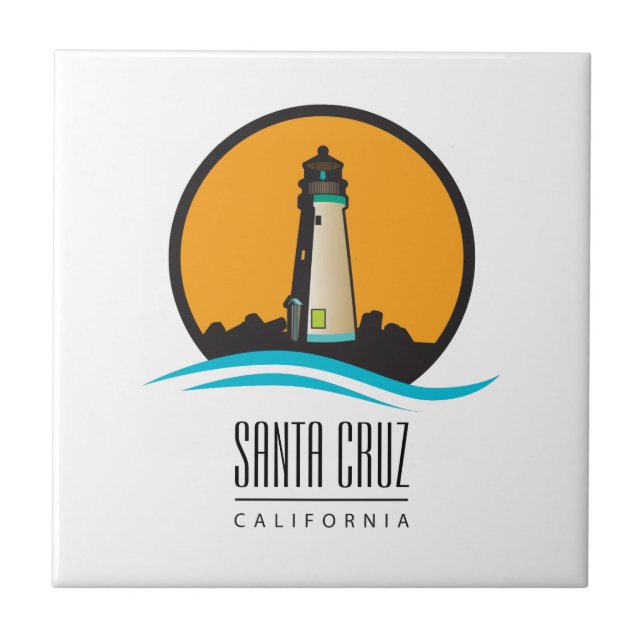 Santa Cruz California Lighthouse Tile (Front)