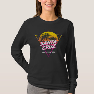 Santa Cruz California Palm Trees USA Surfing Retro T-Shirt