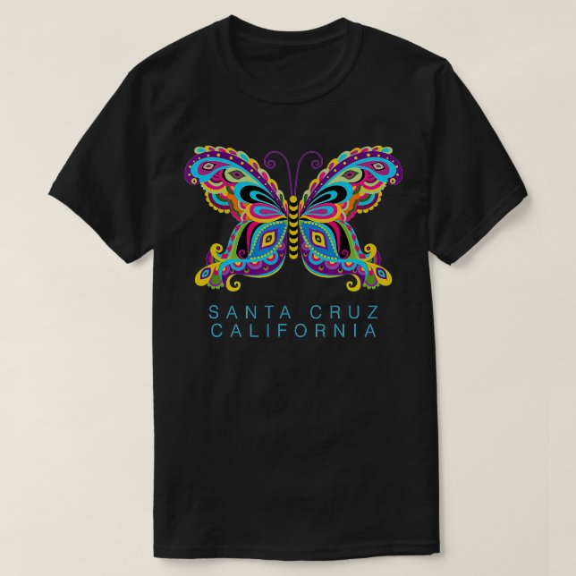Santa Cruz California Souvenir Butterfly  T-Shirt (Design Front)