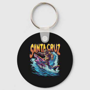 Santa Cruz California Summer S Surfing Bigfoot Sha Key Ring