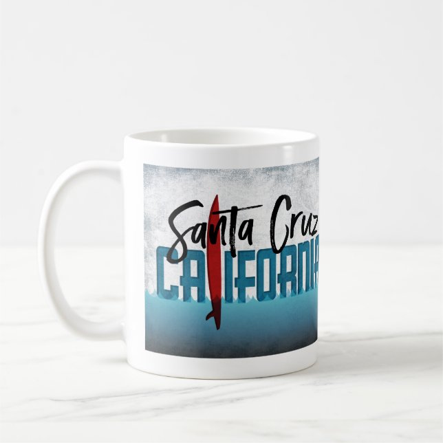 Santa Cruz California Surfboard Surfing Coffee Mug (Left)